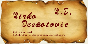 Mirko Despotović vizit kartica